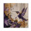 Nectar de colibris mauves dorés - Art mural en bois sur un bois de pin naturel-1708498570