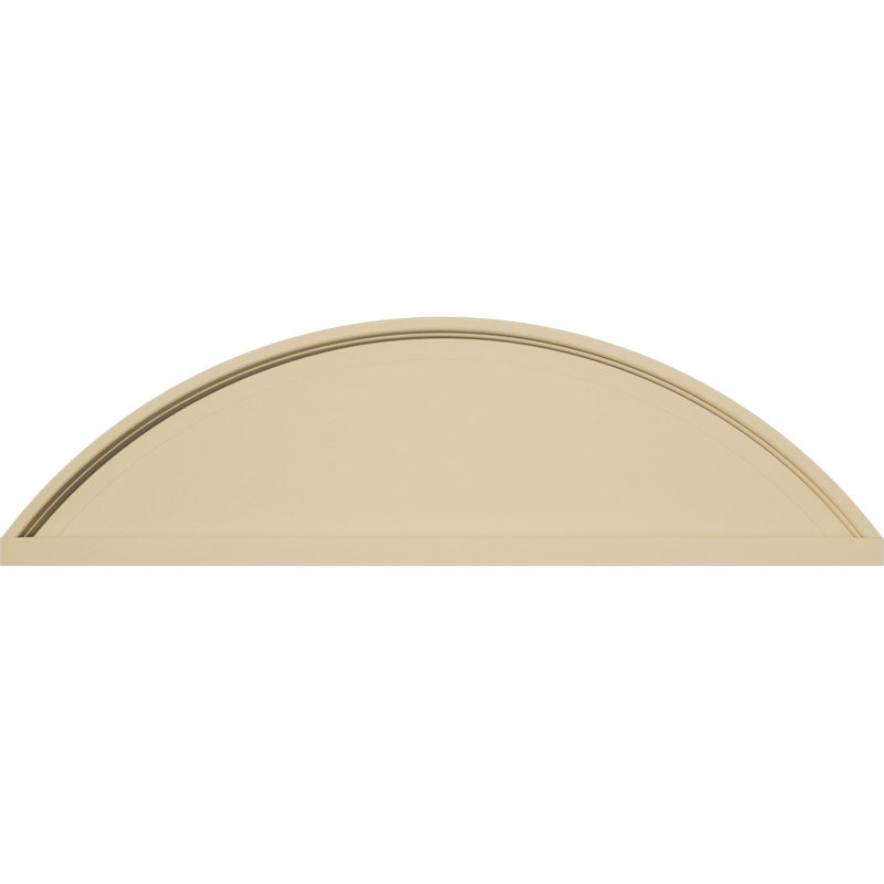 Segment Arch Smooth Signature Urethane Pediment, Primed Tan, None, 32" x 9" x 2"