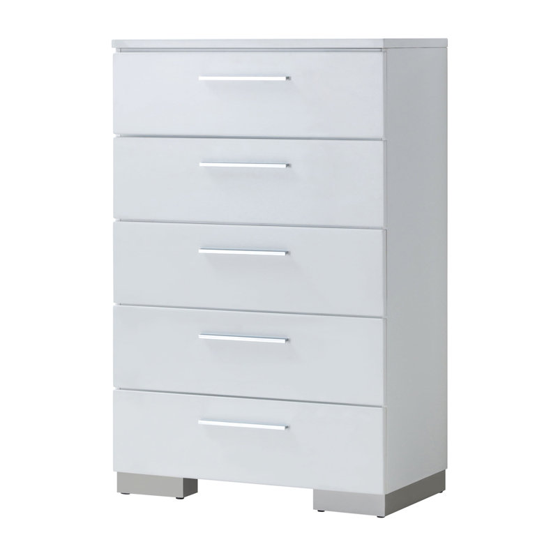 Commode 5 tiroirs l 30,73 po blanche