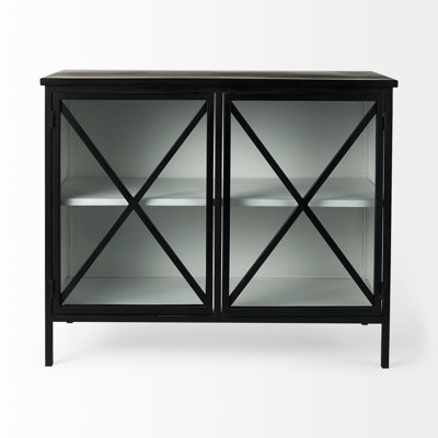 Diego 2-Door Iron Accent Cabinet