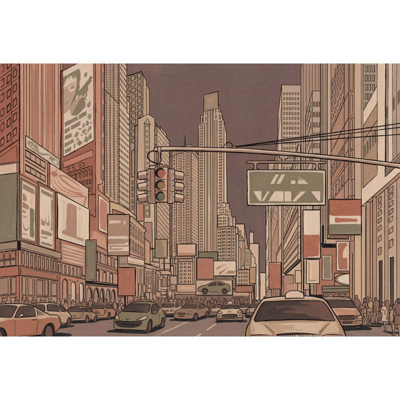 Papier peint paysage urbain gratte-ciel, 120 po x 96 po, Peler et coller