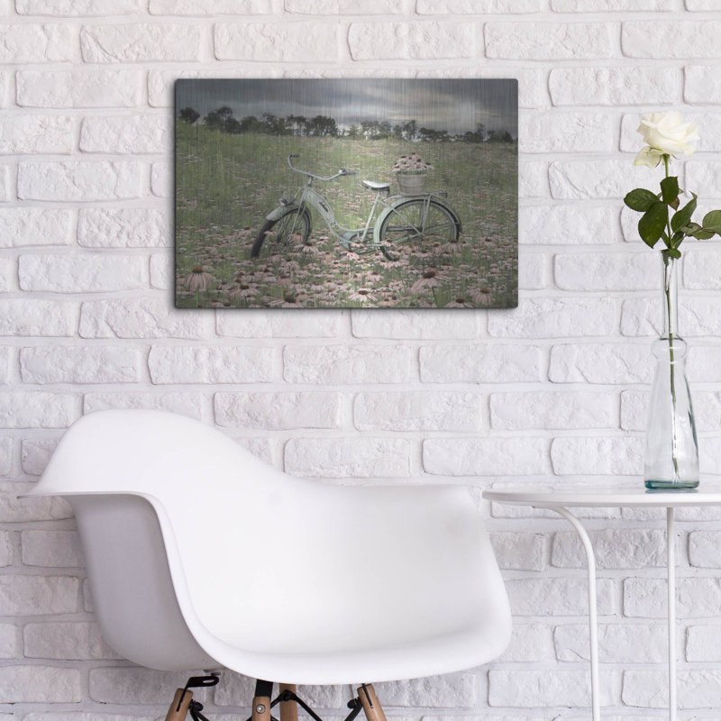«Sagebrush vélo» par Lori Deiter, art mural en métal Luxe, H 16 po x l 24 po
