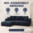 Classic Boneless L-shaped Chenille Fabric Upholstered 3-Seater Sectional Sofa with Two Pillows-735273537-735273539