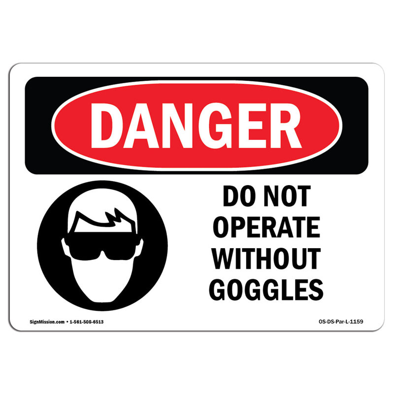 Danger Sign, 18" H x 24" W x 0.1" D