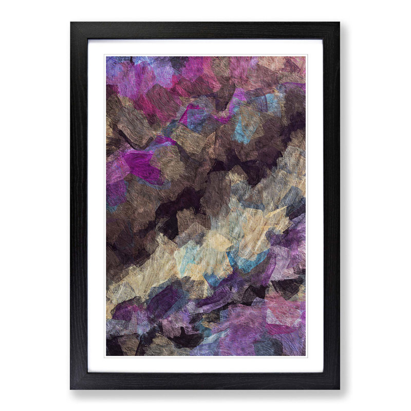 New Day in Abstract - Picture Frame Painting Print, 87cm H x 62cm W x 2cm D, Black Framed