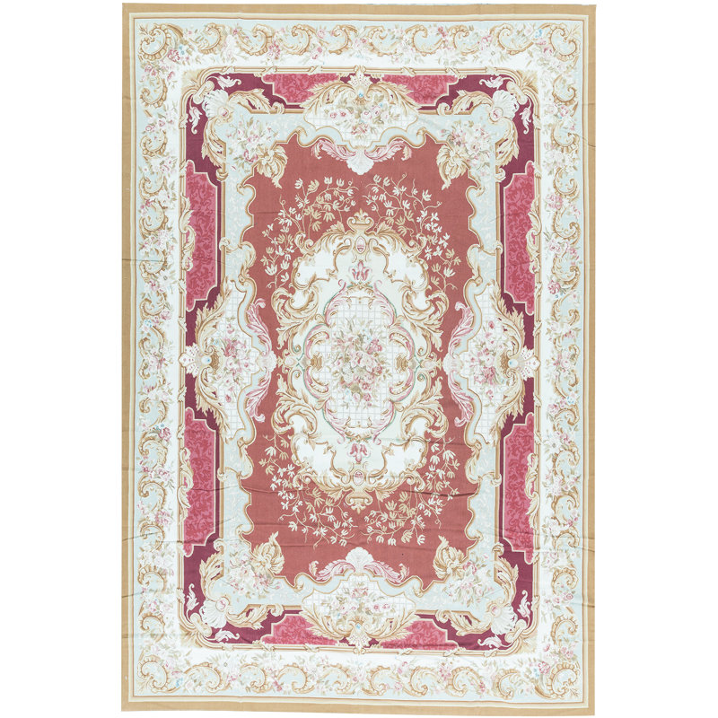 Tapis rouille et beige noué à la main de haute qualité