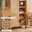 Grande armoire arquée avec portes en rotin et tablettes réglables, armoire de rangement de style campagnard moderne à 4 portes avec supports intégrés-331572098