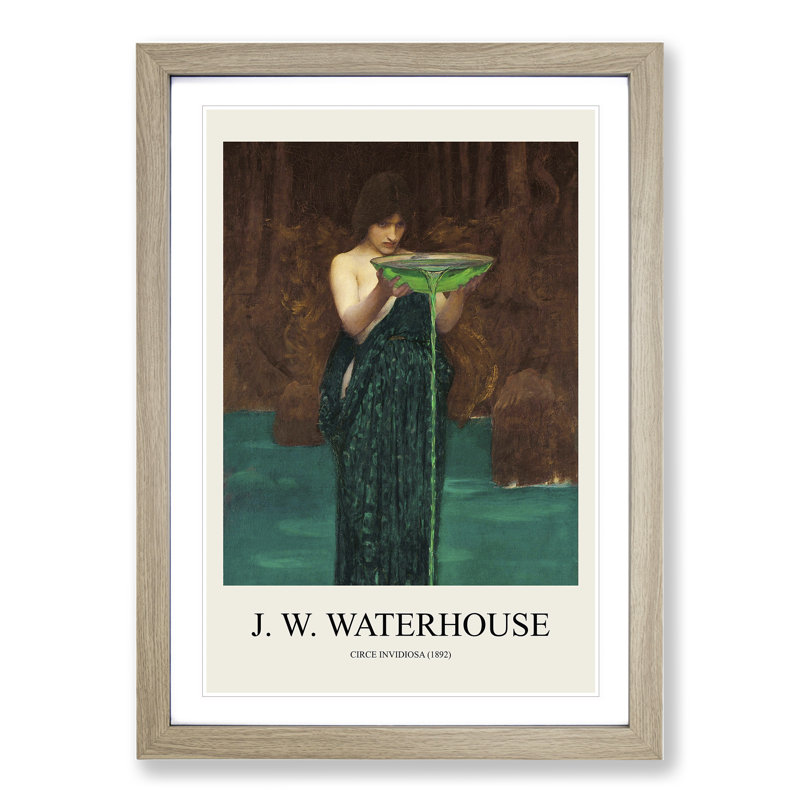 Circe Invidiosa by John William Waterhouse - Picture Frame Art Prints, Oak, 48cm H x 36cm W x 2cm D