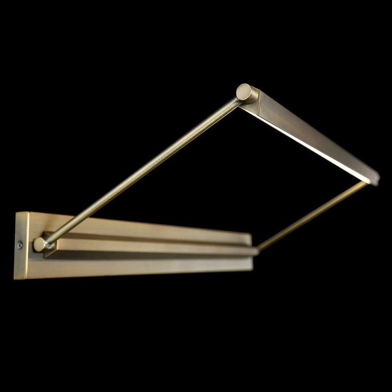 Hudson Dimmable LED Wall Mounted Picture Light, Aged Brass, 3.0625" H x 34" W x 12.625" D