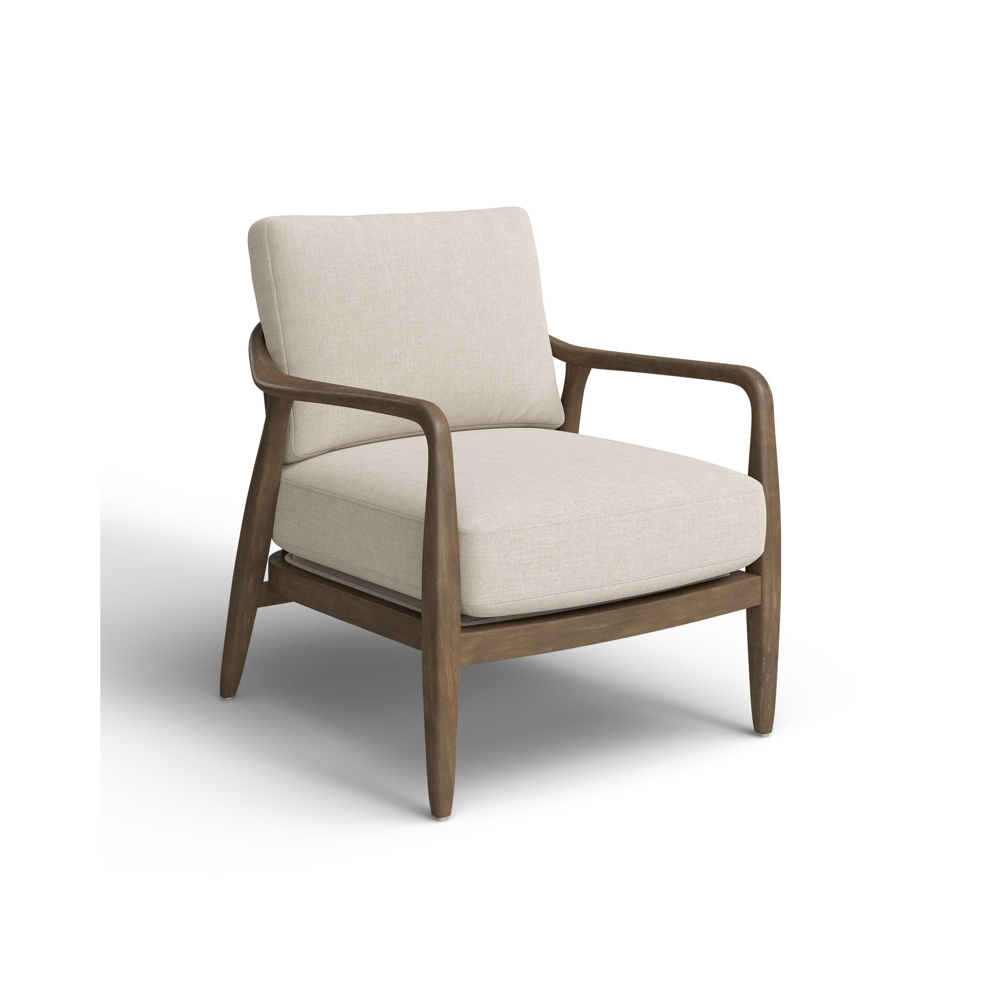Sefarina Upholstered Armchair, Natural Beige Linen Blend