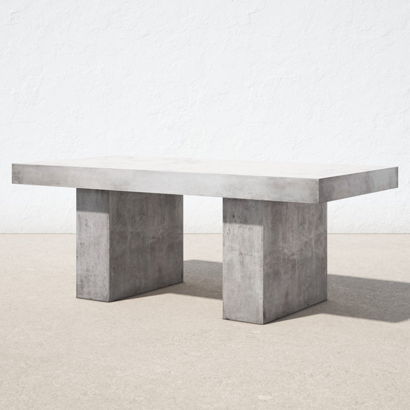 Shaye Rectangular Concrete and Fiber Dining Table