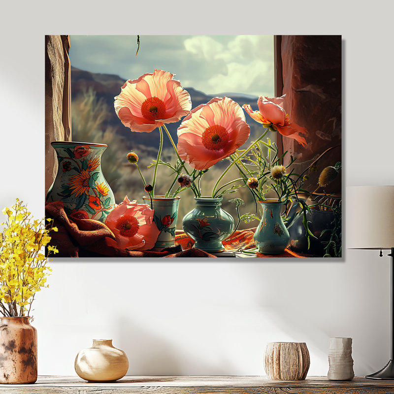 Dahmen - coquelicot, art mural, Sans cadre, métal, H 30 po x l 40 po