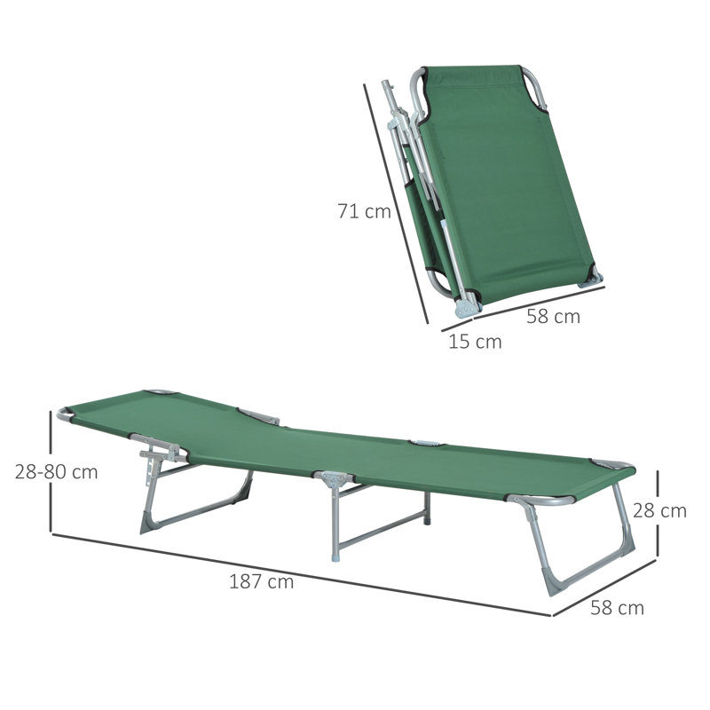 Kinnard 187cm Long Reclining Single Chaise, Green