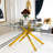 51.18" Rectangular Clear Tempered Glass Dining Table,Stylish Design with Silver Chrome Plated Metal Legs, Dining Table for Dining Room-331758410-331758408