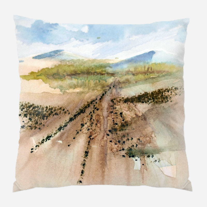 Coussin watercolour Oronoco, Microsuède, Intérieur