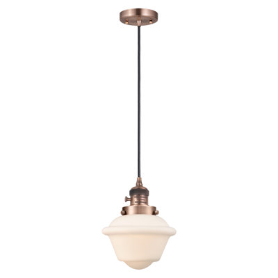 Franklin Restoration - Grourke - 1 Light Cord Hung Mini Pendant - On-Off Turn Switch - LED Bulb