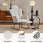 Chaise berçante rembourrée avec coussin et repose-pieds, fauteuil d'appoint moderne-79604586