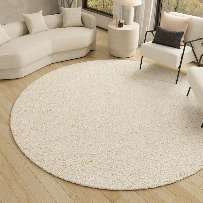 Yanaliz Hand Loomed Wool Indoor Rug, Round 10'