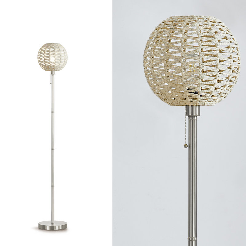 Lampe sur pied 68 po Ratibor, Nickel brossé