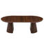 Table basse en bois ronde en bois, flexible et extensible, multifonctionnelle et peu encombrante, conception ovale à la mode et pieds à lattes, table à thé ou bureau, table de salon moderne