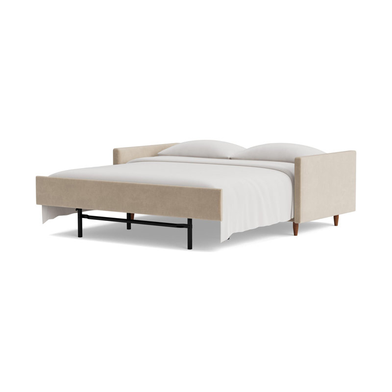Skinny Fat Sofa Bed, Velvet - Beige
