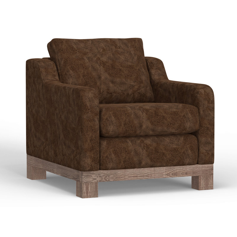 Fauteuil large de 31,75 po Giralda Casoni, Similicuir hickory