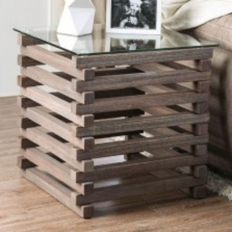 Neale Glass Top End Table