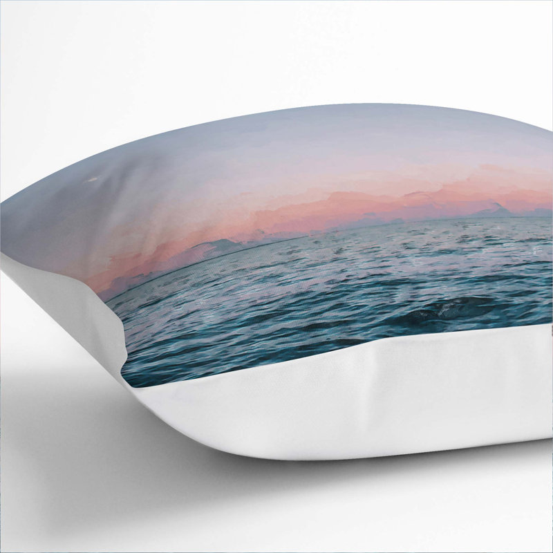 Moon Above the Vast Ocean Cushion with Filling, 55cm H x 55cm W x 20cm D, White