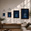Classical Guitar in Blue Modern - Framed Print-1527676793-1527676799
