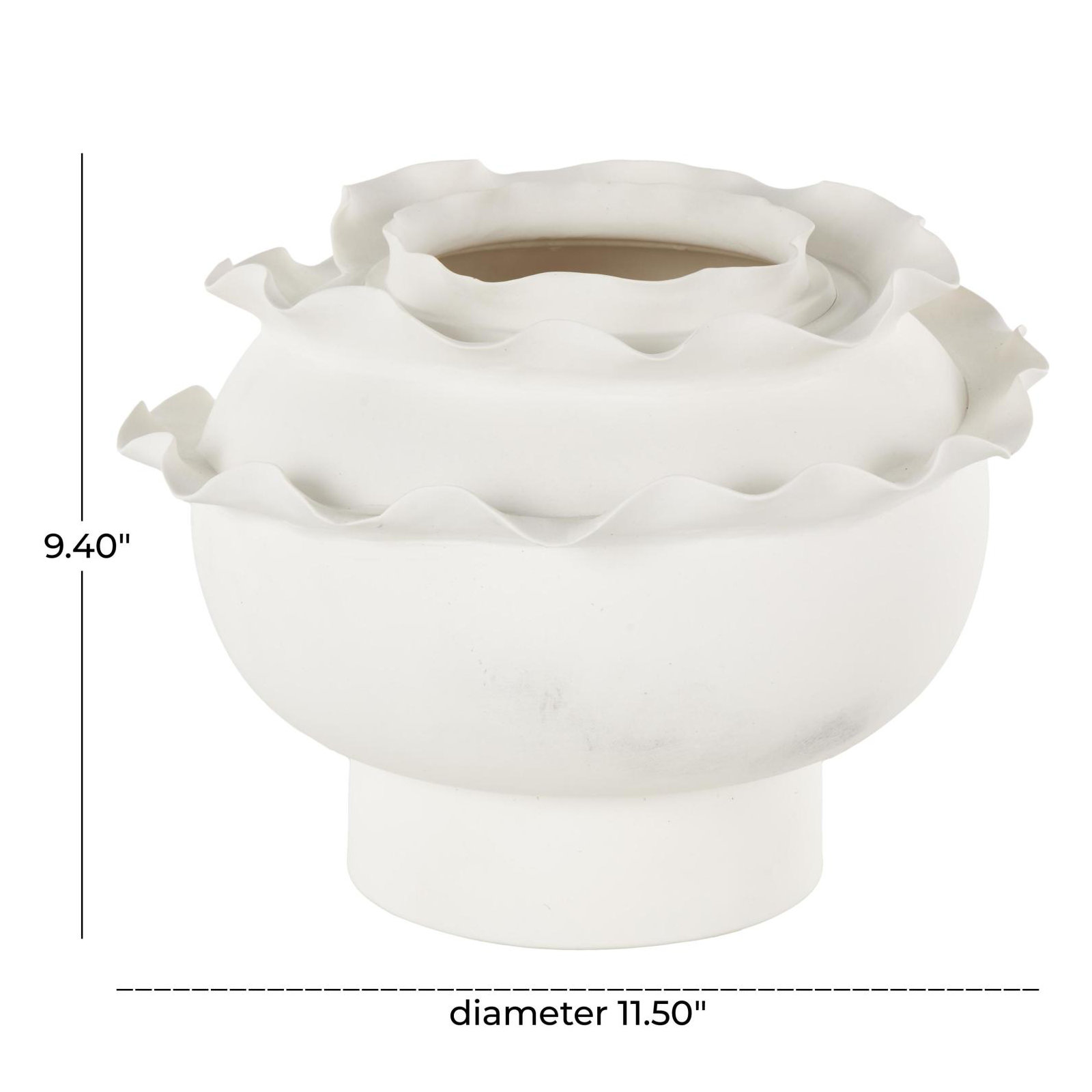 Cole And Ceramic Floral Inspired Abstract Vase, White