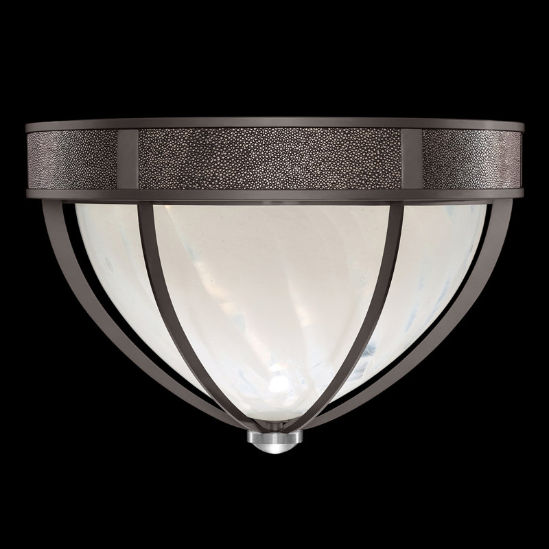 Mirage Glass Flush Mount, Pebble, Midnight Steel/Nickel