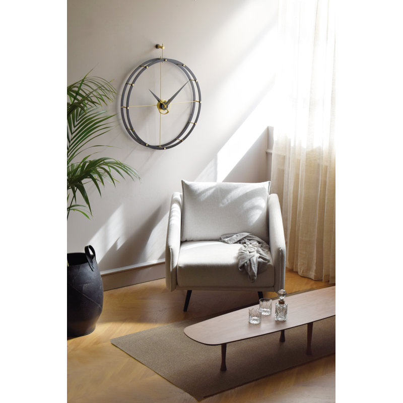 Wood Analog Wall Clock, Calabo / Brass