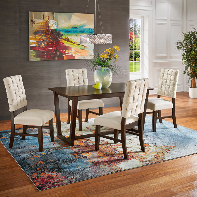 Lindo Rectangular Dining Table 5-Piece Set, Beige