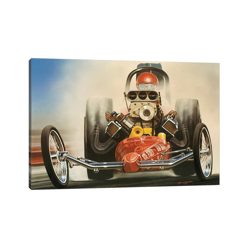 Top Fuel Dragster 1 Piece Wall Art on Canvas, 20.32 cm H x 30.48 cm W, Wrapped Canvas