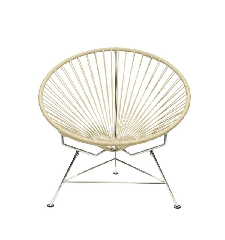 Innit Indoor Handmade Lounge Chair, Wheat/Chrome