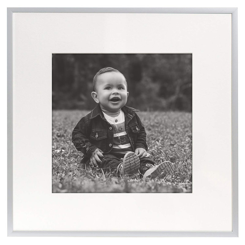 Metal Picture Frame, Silver, 1, 8" x 8"