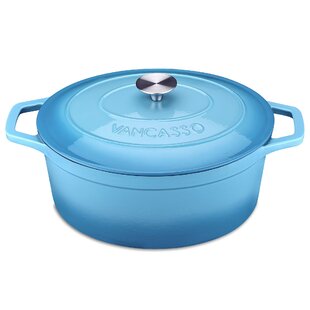 Crock Pot Artisan 2-Tone Cast Iron Oval 6.6L Dutch Oven (Teal)