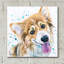 Art mural en verre Red Barrel Studio «Rainbow Dogs Corgi Puppy» par Lindsay Kivi-206495268