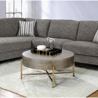 Light Brown & Champagne Finish Coffee Table