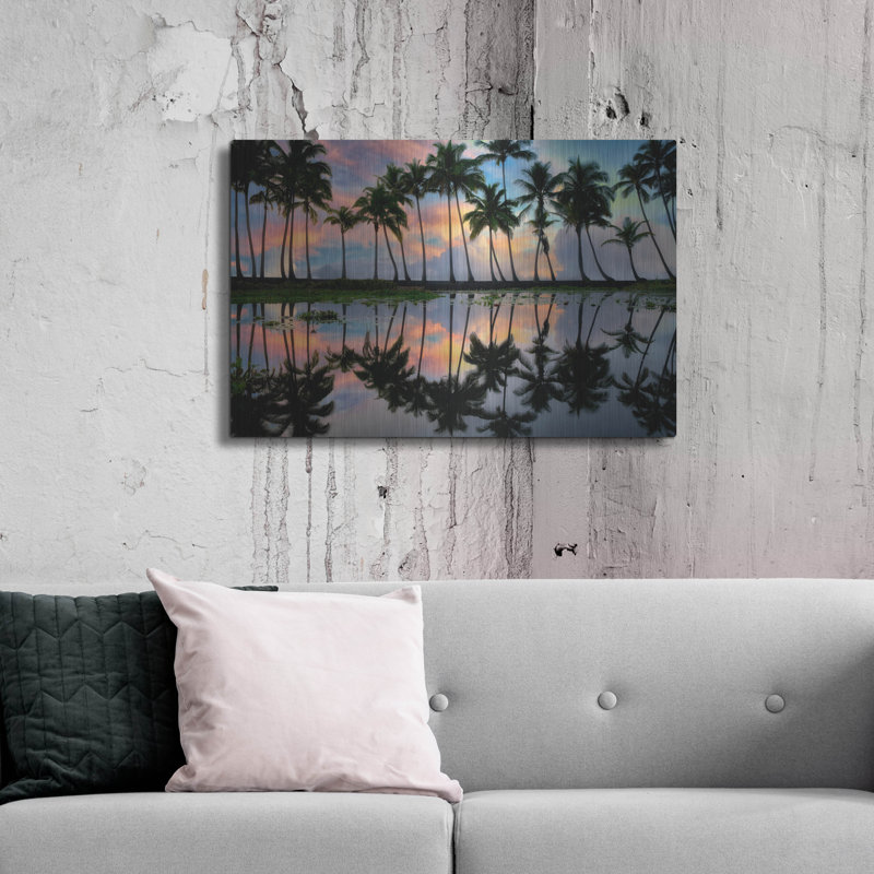 «Palm Reflections» par Dennis Frates, H 24 po x l 36 po