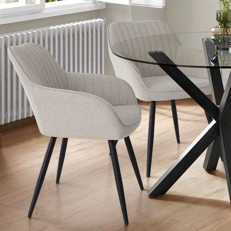Jozwiak 23" W Dining Armchair (Set of 2), Beige