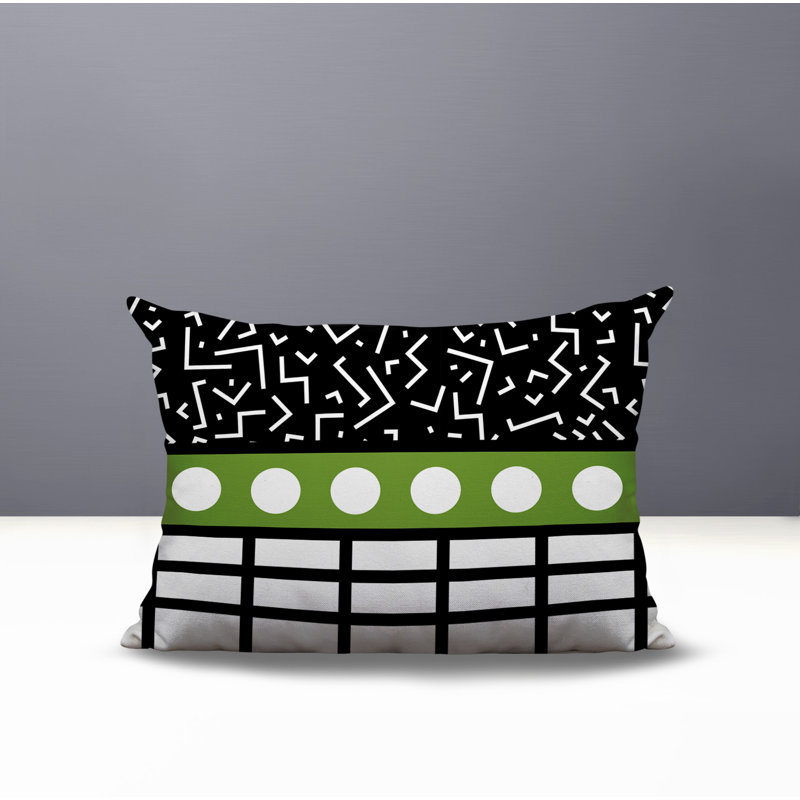 Oreiller rectangulaire réversible intérieur / extérieur Poptik, Rectangulaire H 14 po x l 20 po, Chartreuse