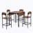 Farmhouse 5-piece Counter Height Drop Leaf Dining Table Set with Dining Chairs-792136013