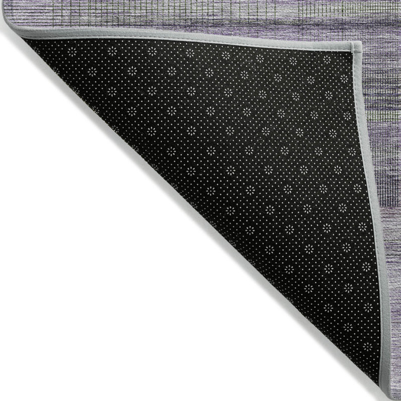 Tapis intérieur lavable rayé mauve 3 pi x 5 pi lavande et gris