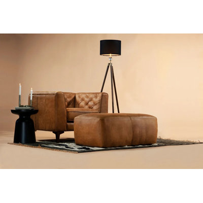 Denver Full-Grain Genuine Italian Leather Ottoman