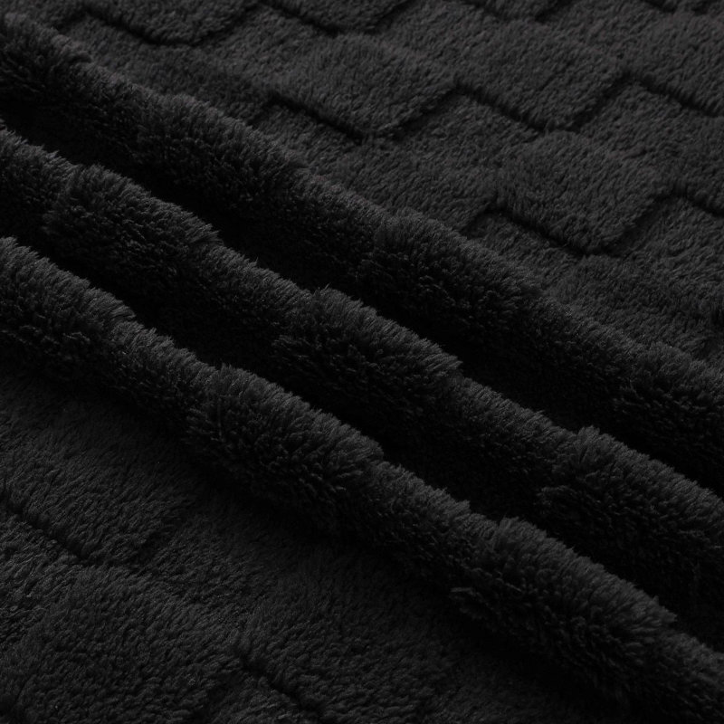 Jeté d'appoint Kate Aurora Greenwich Soft & Plush - 50 po x 60 po, Noir