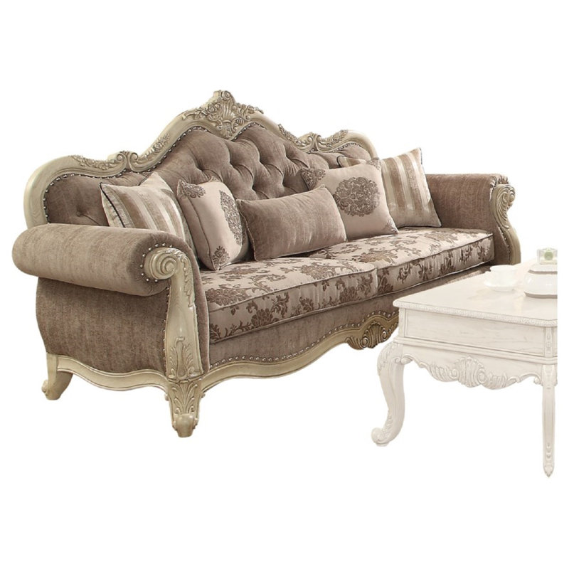 Canapé Vahrij, Coton beige 100 %, Brun pâle