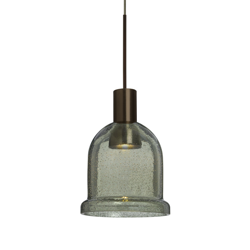 Hannah 1 - Light LED Single Pendant, Bronze, Moss