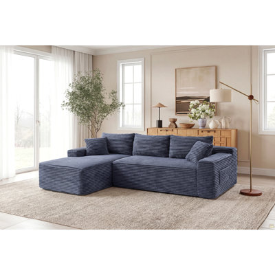 94.5" Cloud Modular Sectional Sofa Couch With L-Shape Chaise,Modern Minimalist Upholstered Couches For Living Room Bedroom,Deep Seat Corner Couch,No Assembly Required