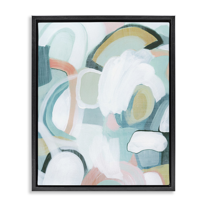  "Pastel Arched Forms", art mural encadré flottant par Grace Popp, H 31 po x l 25 po, Cadre flottant noir de jais